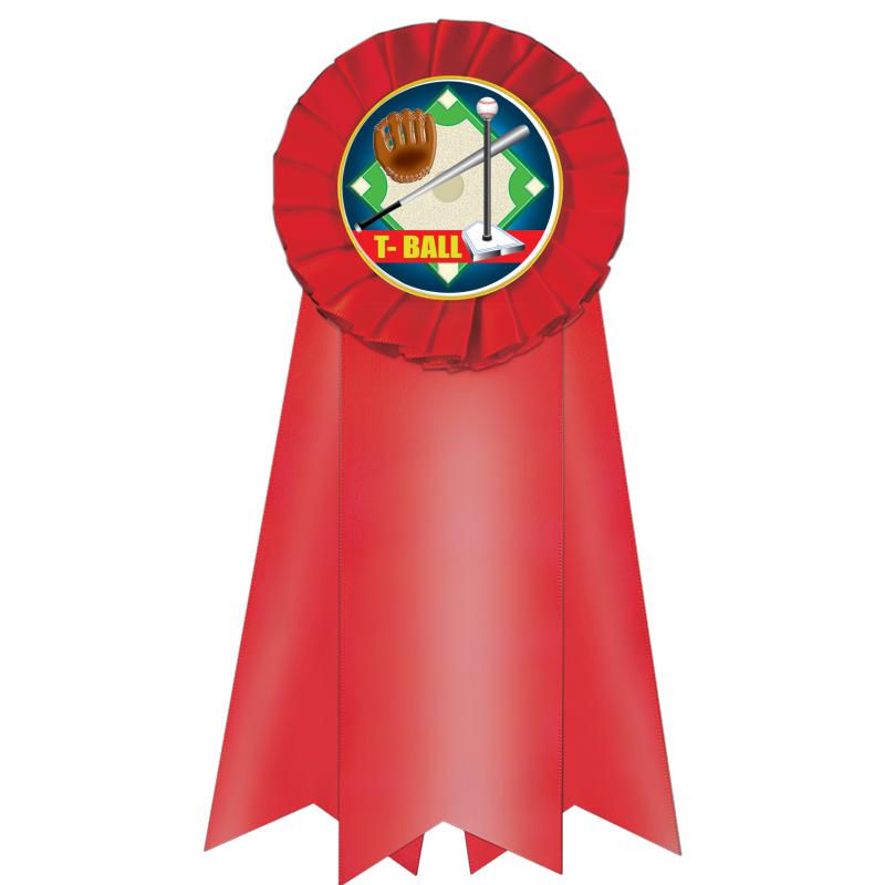 7" JUMBO RED MYLAR ROSETTE