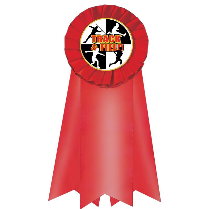 7" JUMBO RED MYLAR ROSETTE