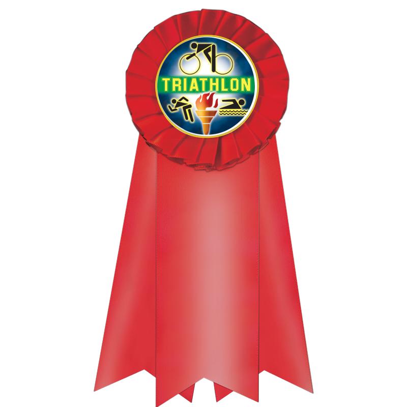 7" JUMBO RED MYLAR ROSETTE