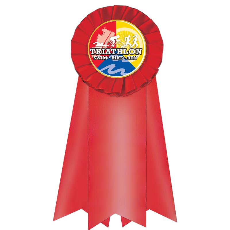 7" JUMBO RED MYLAR ROSETTE