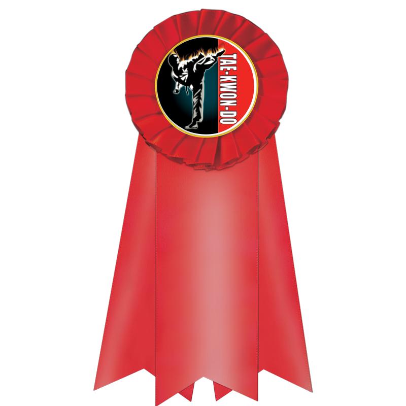 7" JUMBO RED MYLAR ROSETTE