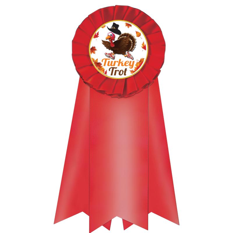 7" JUMBO RED MYLAR ROSETTE