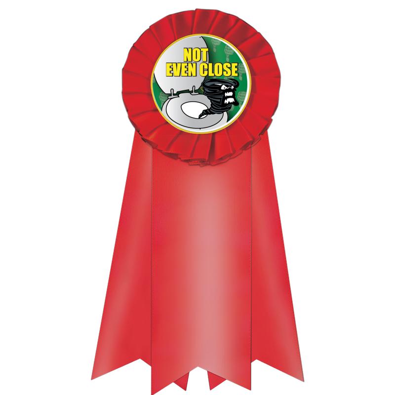 7" JUMBO RED MYLAR ROSETTE