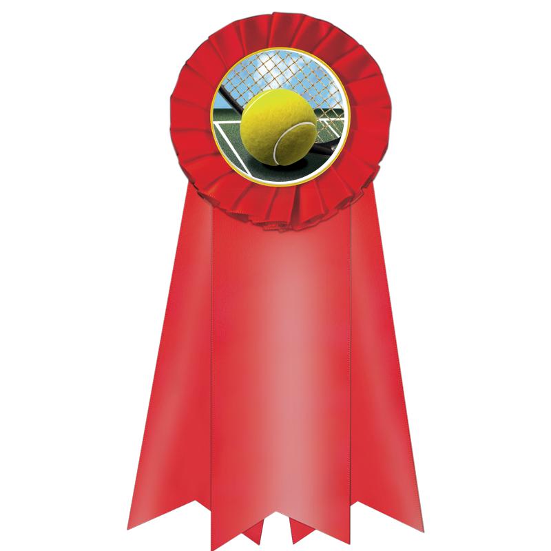 7" JUMBO RED MYLAR ROSETTE