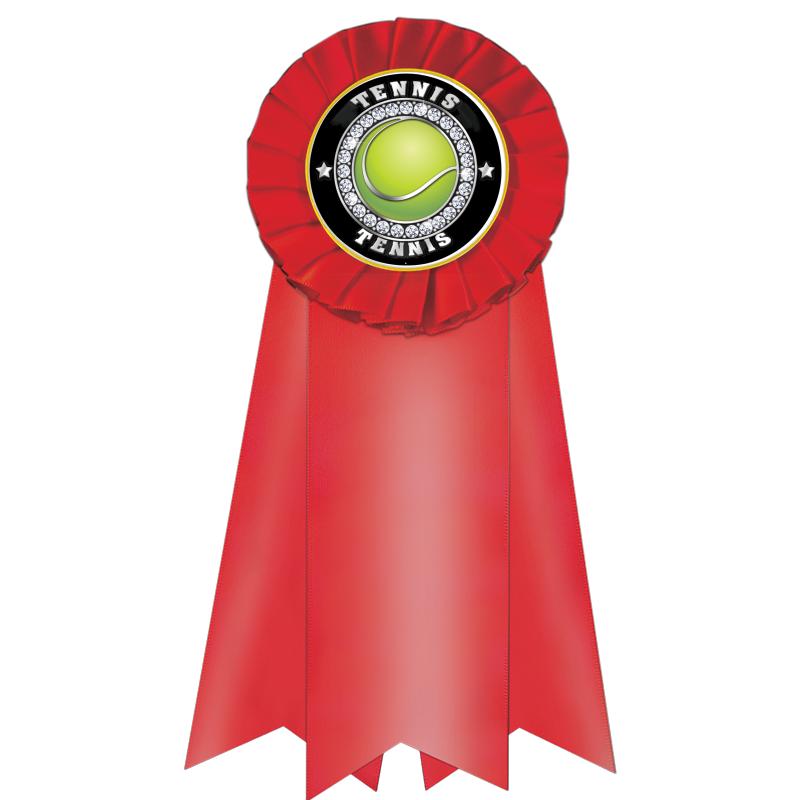 7" JUMBO RED MYLAR ROSETTE