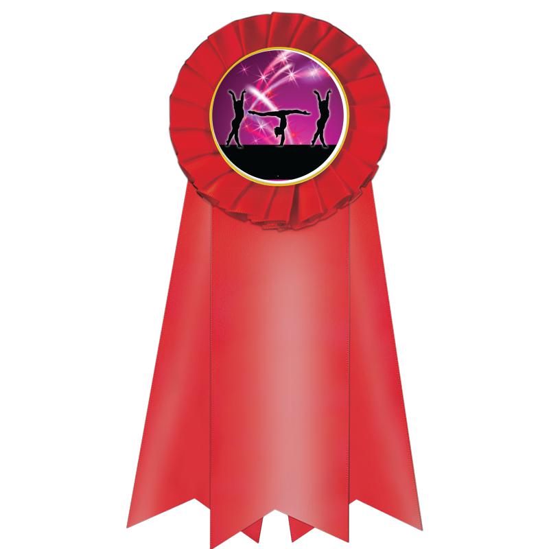 7" JUMBO RED MYLAR ROSETTE