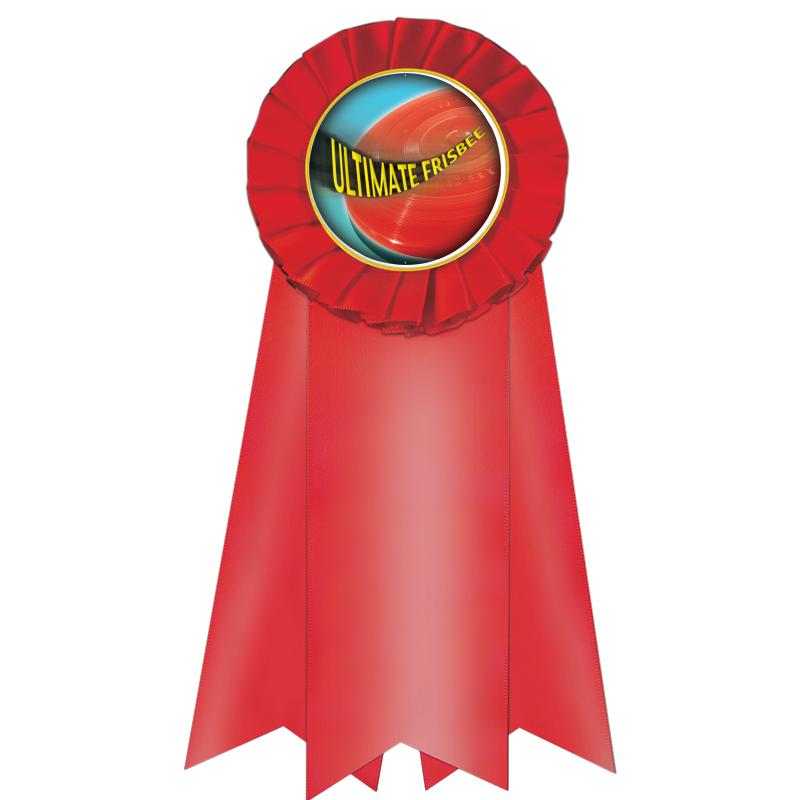 7" JUMBO RED MYLAR ROSETTE