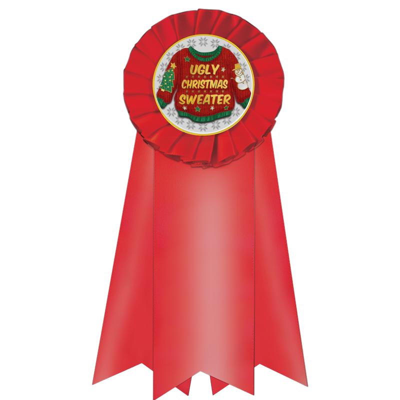 7" JUMBO RED MYLAR ROSETTE