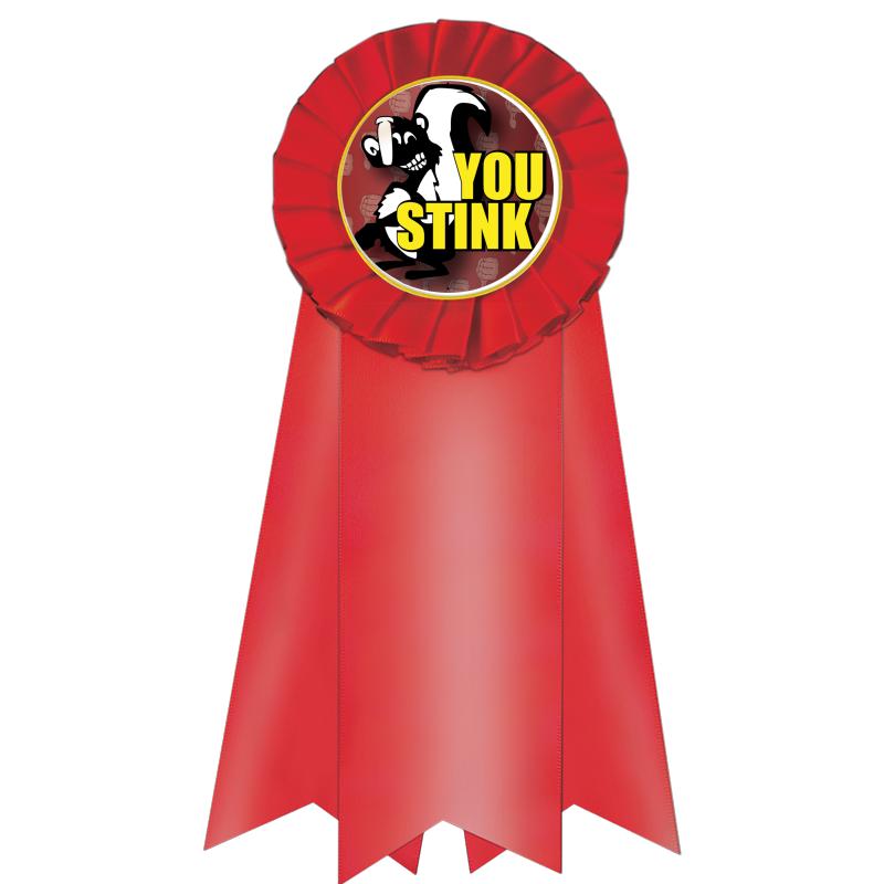 7" JUMBO RED MYLAR ROSETTE