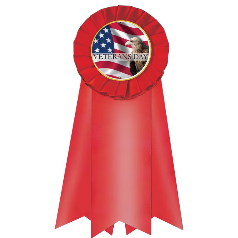 7" JUMBO RED MYLAR ROSETTE