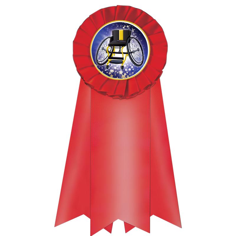 7" JUMBO RED MYLAR ROSETTE