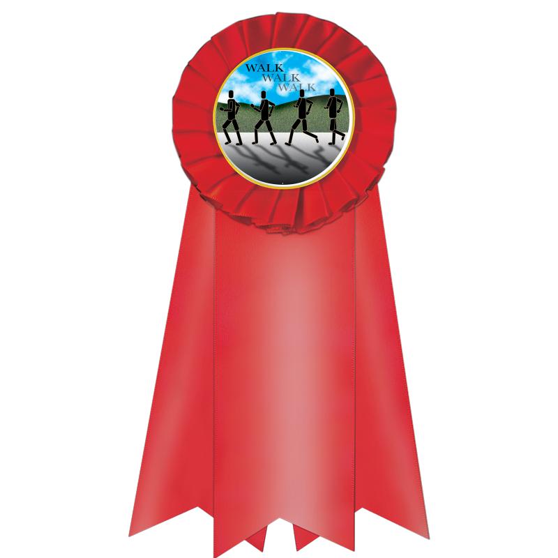 7" JUMBO RED MYLAR ROSETTE