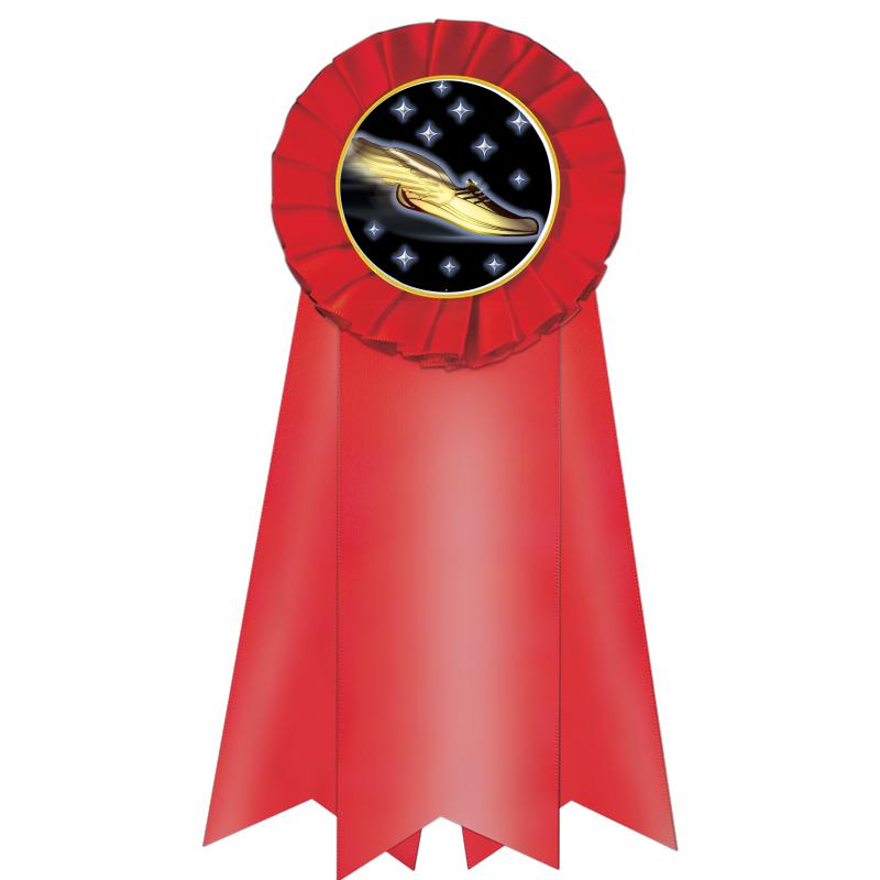 7" JUMBO RED MYLAR ROSETTE