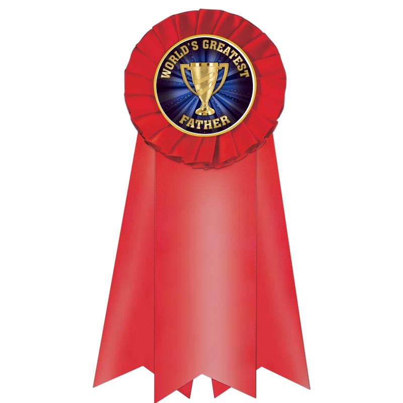 7" JUMBO RED MYLAR ROSETTE