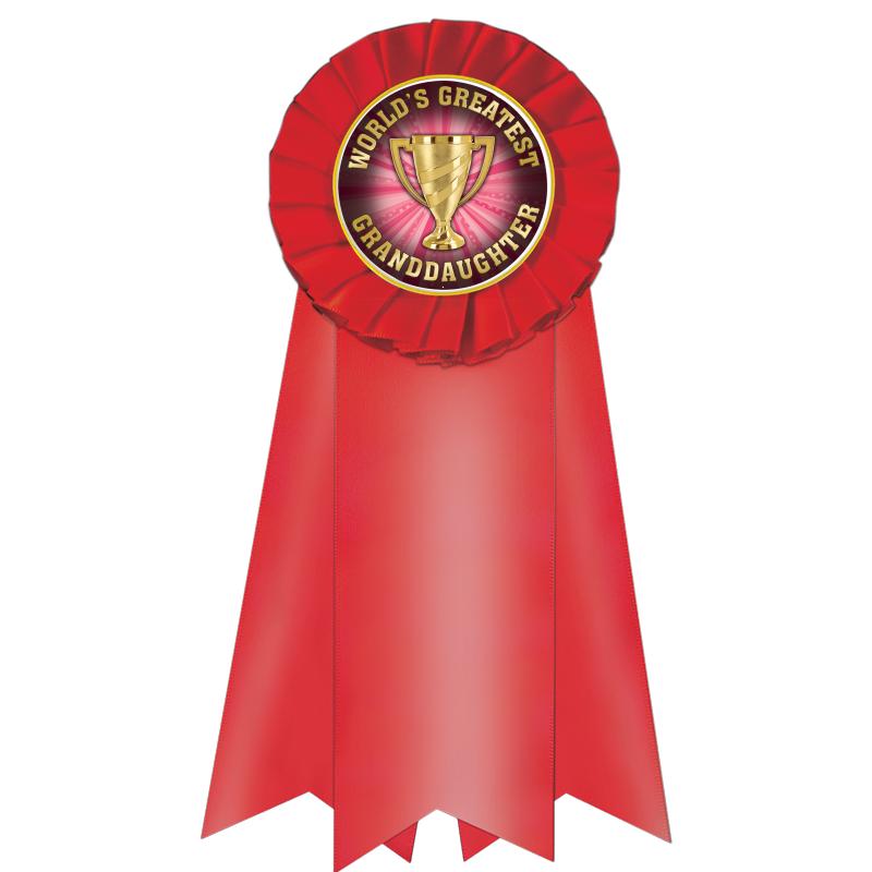 7" JUMBO RED MYLAR ROSETTE