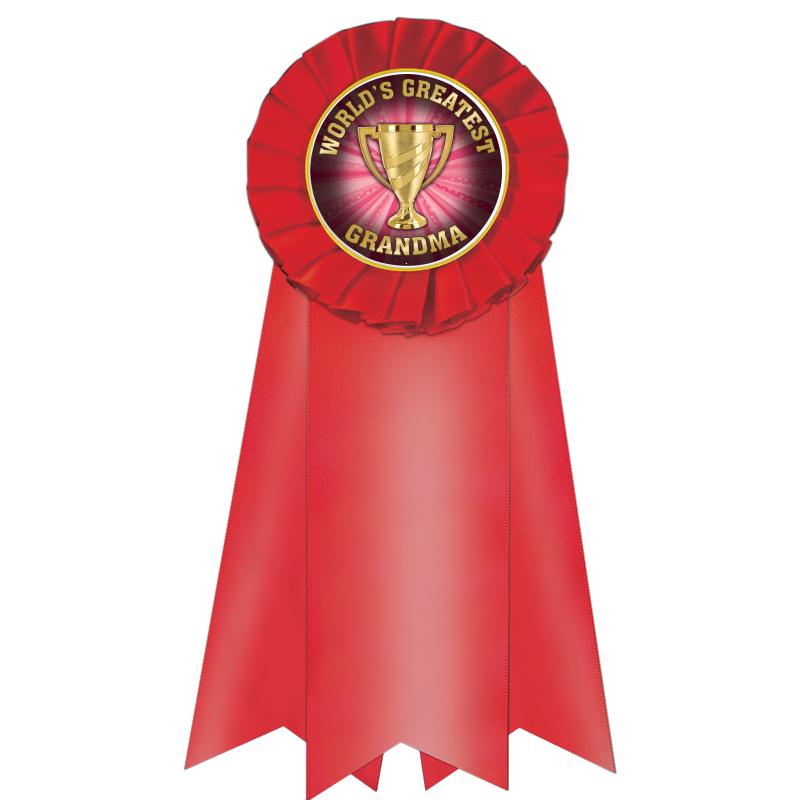 7" JUMBO RED MYLAR ROSETTE