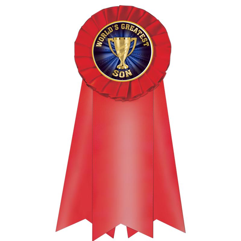 7" JUMBO RED MYLAR ROSETTE