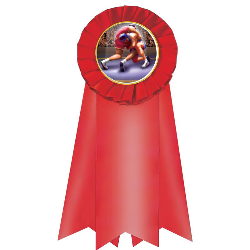 7" JUMBO RED MYLAR ROSETTE