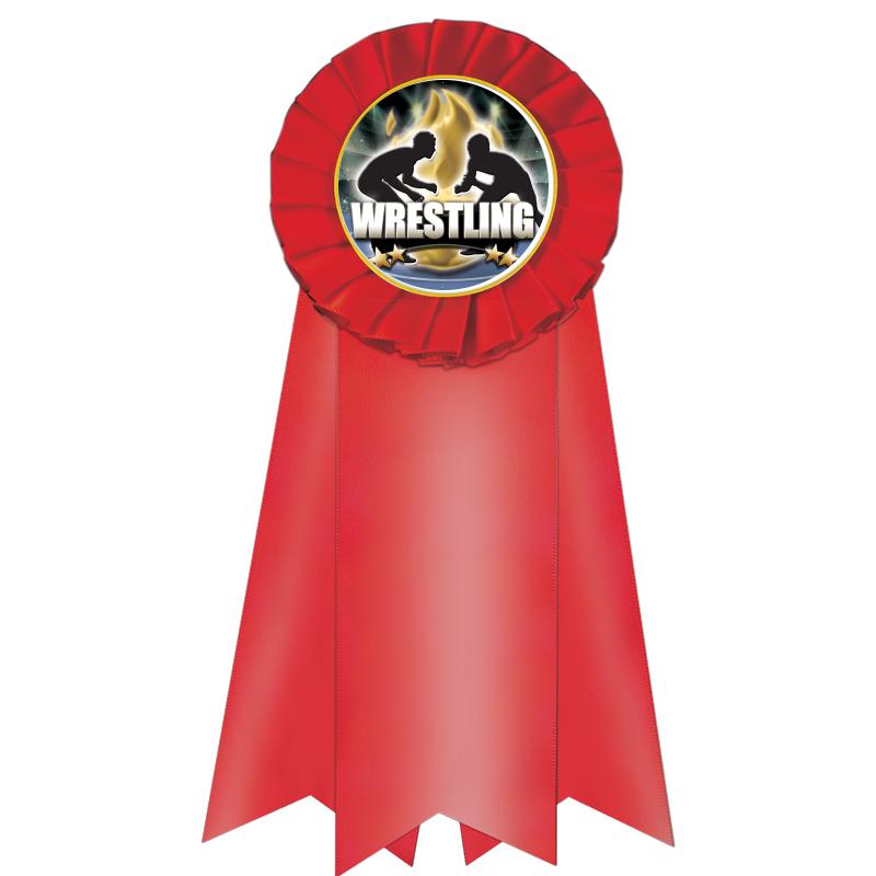 7" JUMBO RED MYLAR ROSETTE