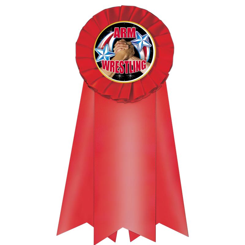 7" JUMBO RED MYLAR ROSETTE