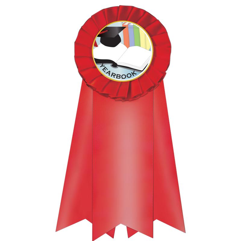 7" JUMBO RED MYLAR ROSETTE