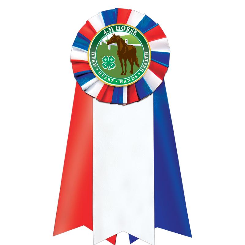 7"JUMBO RD/WH/BLUE MYL ROSETTE