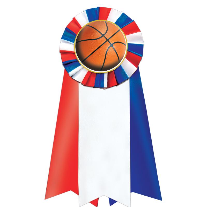 7"JUMBO RD/WH/BLUE MYL ROSETTE