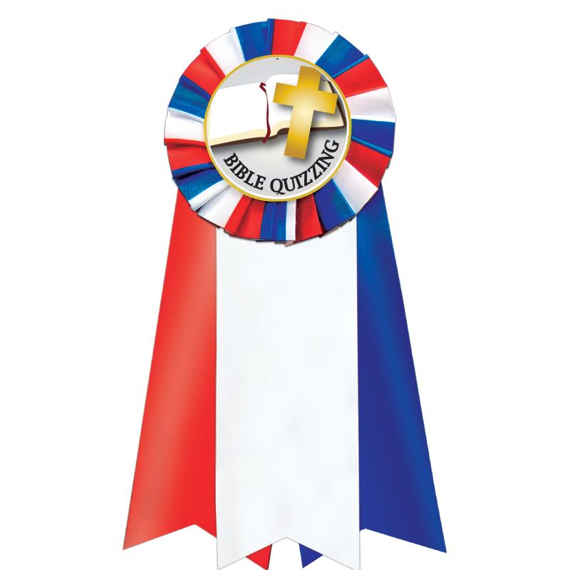 7"JUMBO RD/WH/BLUE MYL ROSETTE