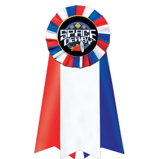 7"JUMBO RD/WH/BLUE MYL ROSETTE