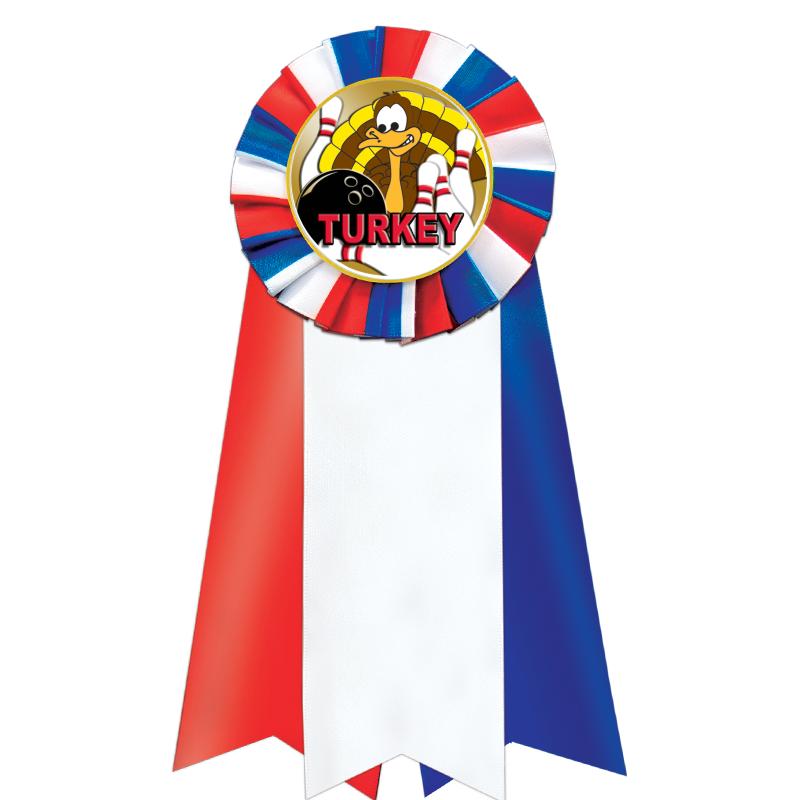 7"JUMBO RD/WH/BLUE MYL ROSETTE