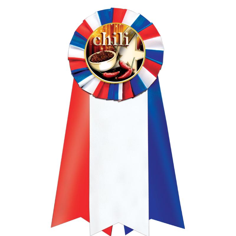 7"JUMBO RD/WH/BLUE MYL ROSETTE