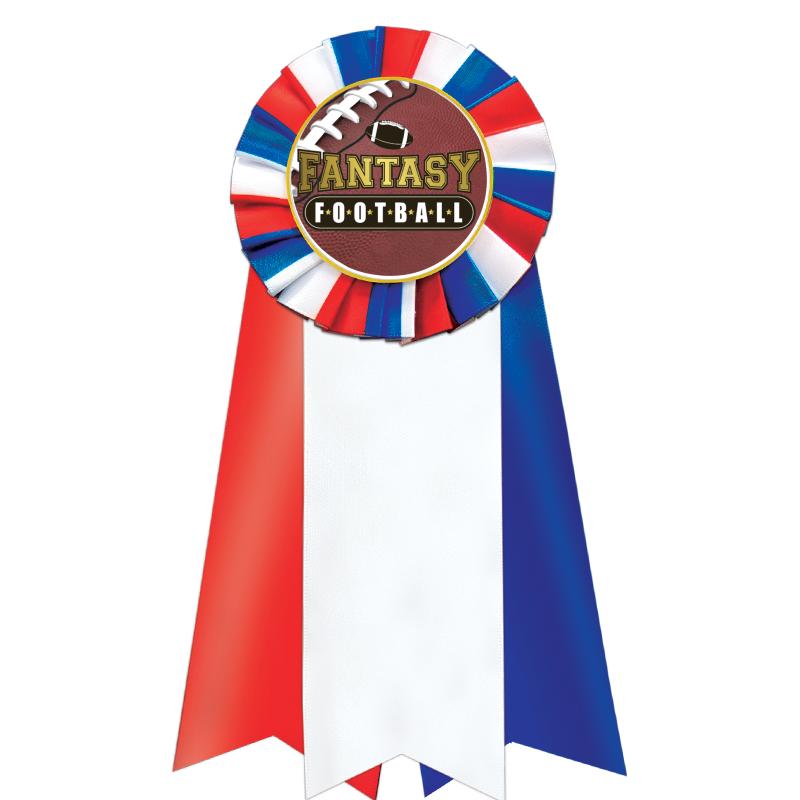 7"JUMBO RD/WH/BLUE MYL ROSETTE