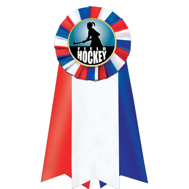 7"JUMBO RD/WH/BLUE MYL ROSETTE