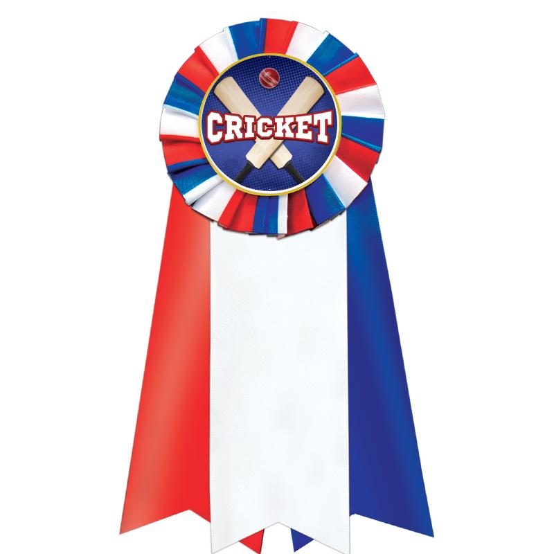 7"JUMBO RD/WH/BLUE MYL ROSETTE