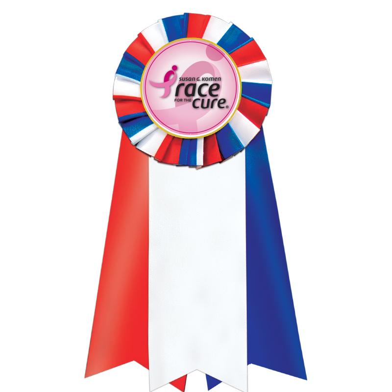 7"JUMBO RD/WH/BLUE MYL ROSETTE