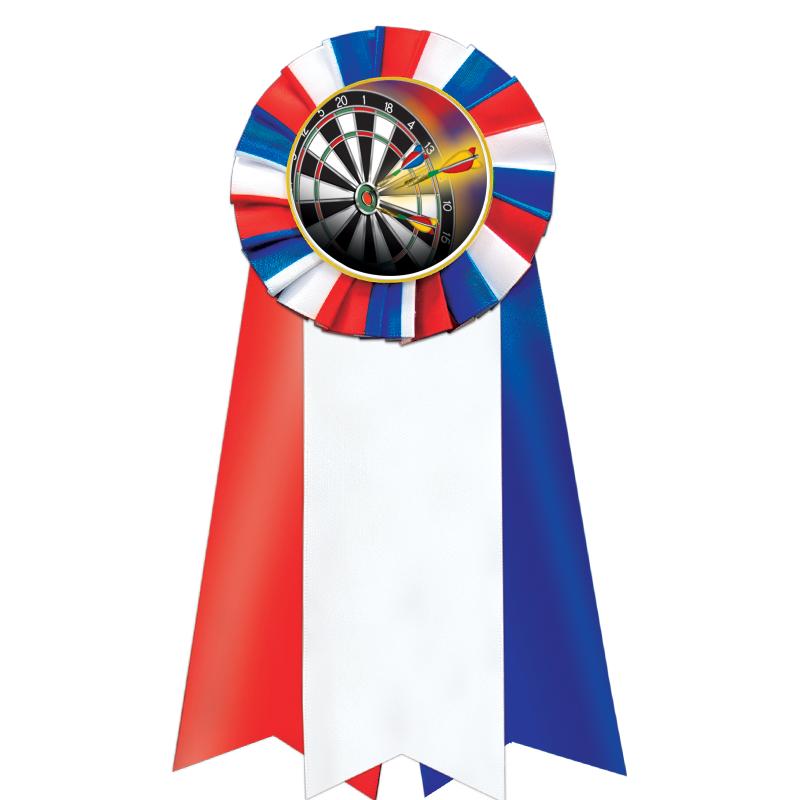 7"JUMBO RD/WH/BLUE MYL ROSETTE