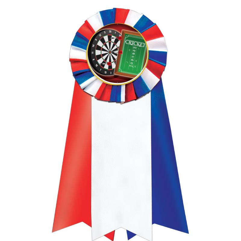 7"JUMBO RD/WH/BLUE MYL ROSETTE