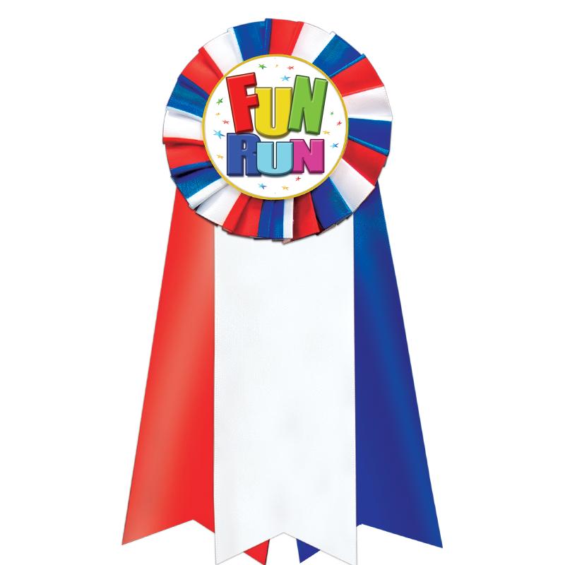 7"JUMBO RD/WH/BLUE MYL ROSETTE