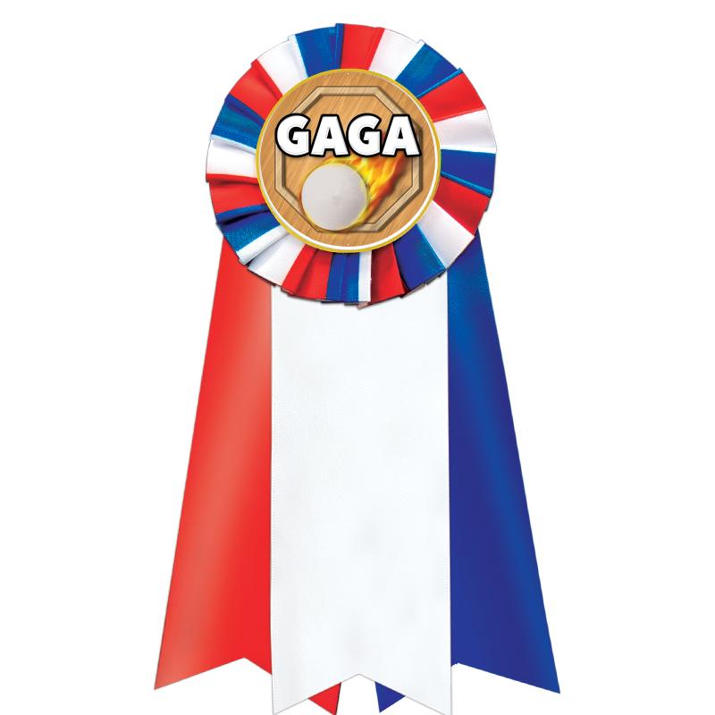 7"JUMBO RD/WH/BLUE MYL ROSETTE