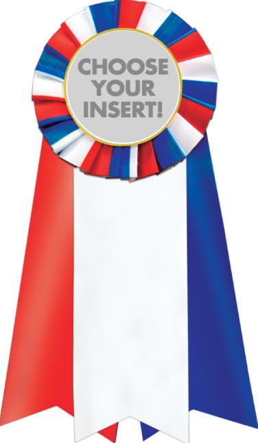 Jumbo Rosettes | Jumbo Red White Blue Rosette 2nd Place Ribbon
