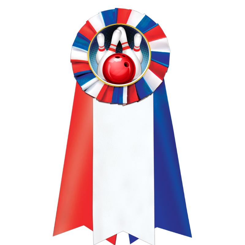 7"JUMBO RD/WH/BLUE MYL ROSETTE