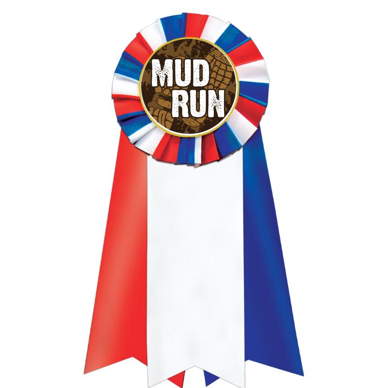 7"JUMBO RD/WH/BLUE MYL ROSETTE