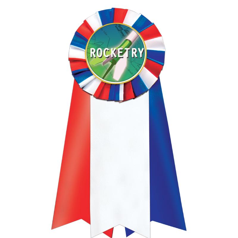 7"JUMBO RD/WH/BLUE MYL ROSETTE