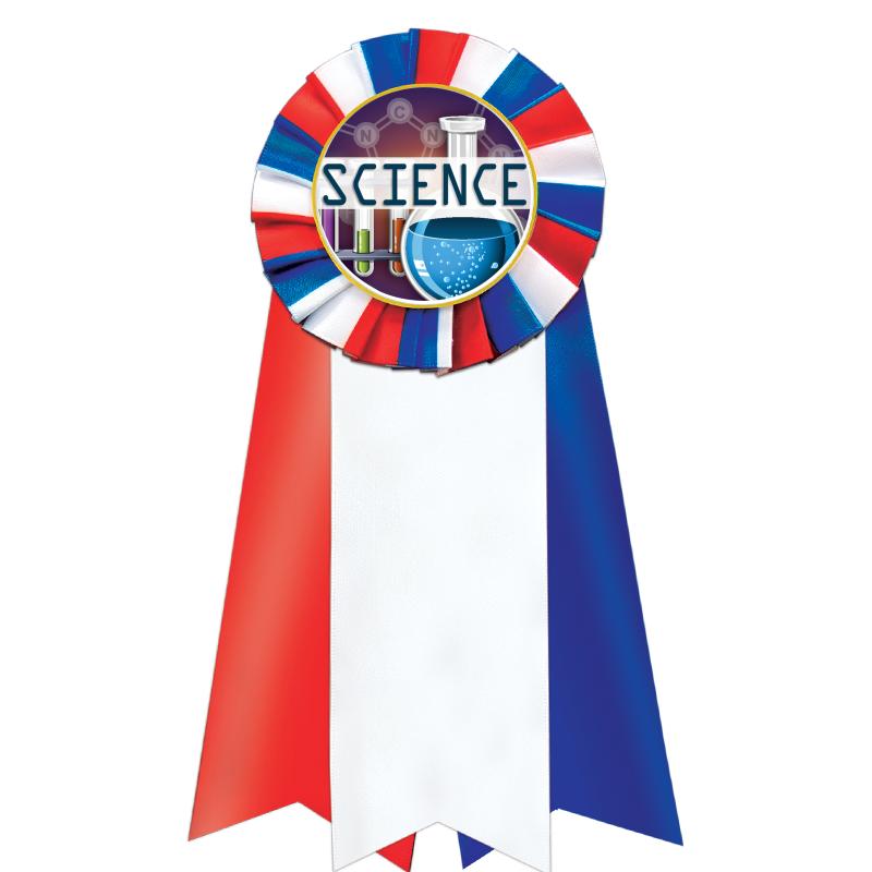 7"JUMBO RD/WH/BLUE MYL ROSETTE