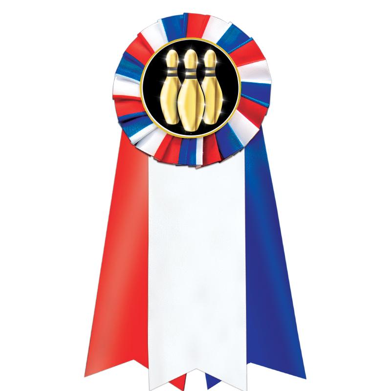 7"JUMBO RD/WH/BLUE MYL ROSETTE