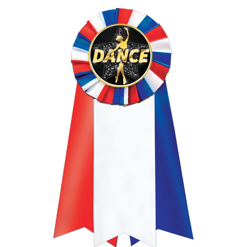 7"JUMBO RD/WH/BLUE MYL ROSETTE