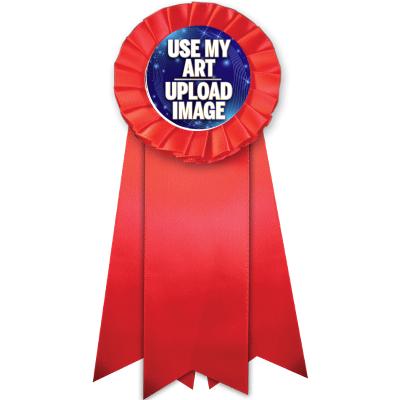 8" JUMBO RED CUSTOM ROSETTE