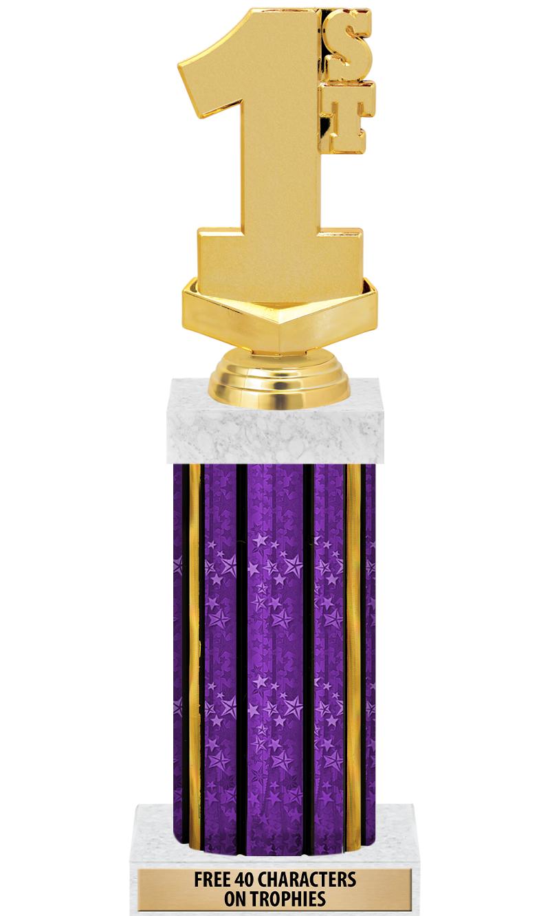 14"PRPL/GD-STARS-GD FIG/SQUARE