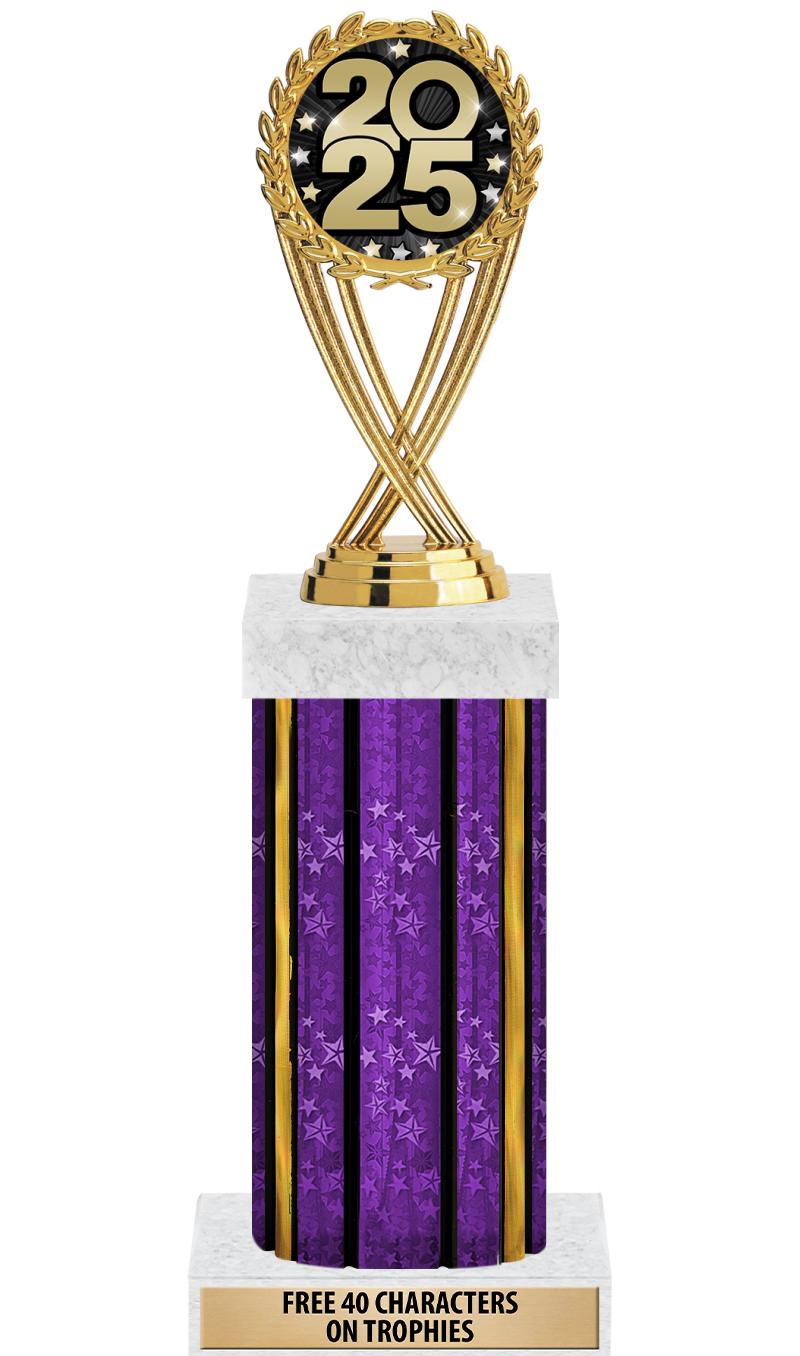 14"PRPL/GD-STARS-GD FIG/SQUARE