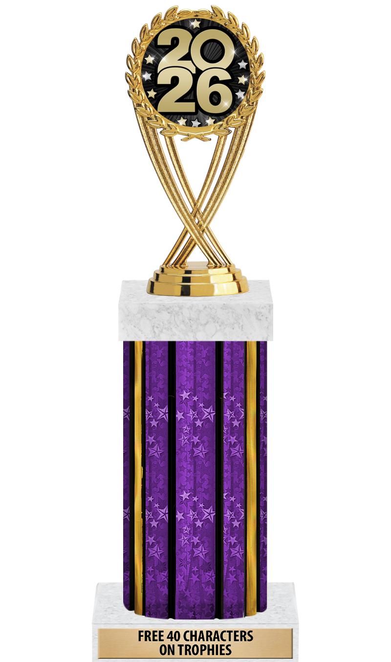 14"PRPL/GD-STARS-GD FIG/SQUARE